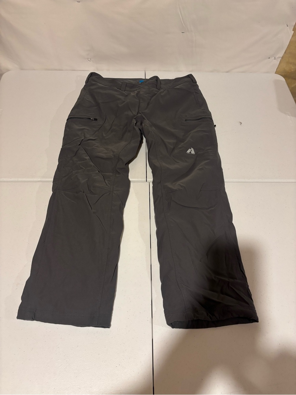 Eddie Bauer First Ascent Gray Fleece Lined Nylon Chino Hiking Pants Men’s 36x30